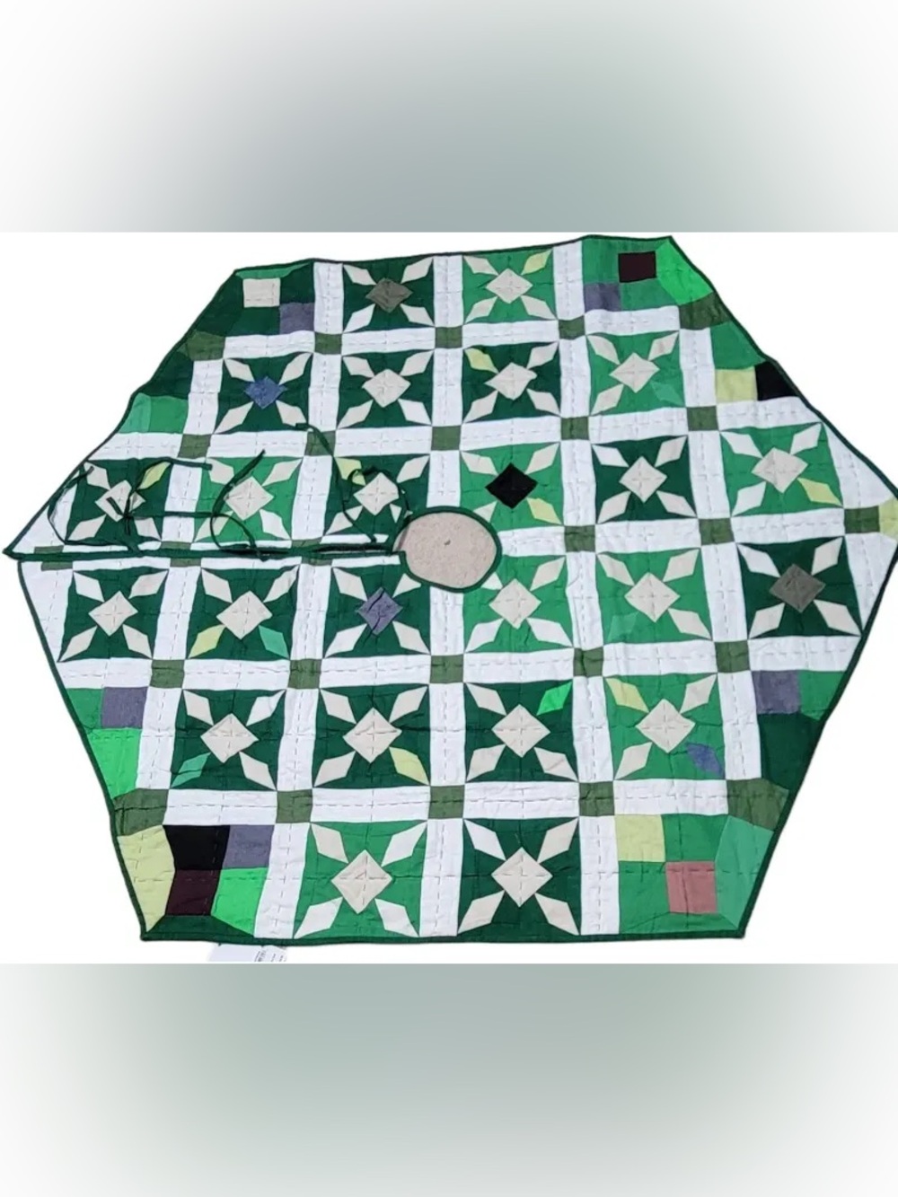 Thompson Street Studio Green Star Patchwork Tree Skirt